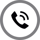 Icône téléphone dans un rond blanc